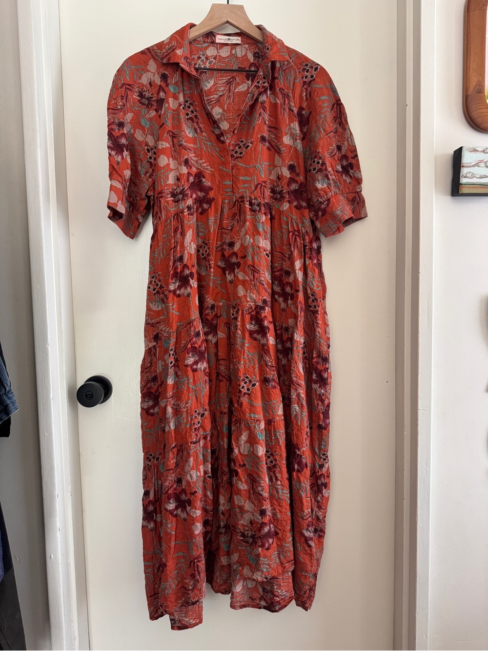 NATURAL LIFE Rebecca midi dress - orange tropical floral - XL